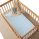 Snuggle Hunny Fitted Cot Sheet - Baby Blue Organic