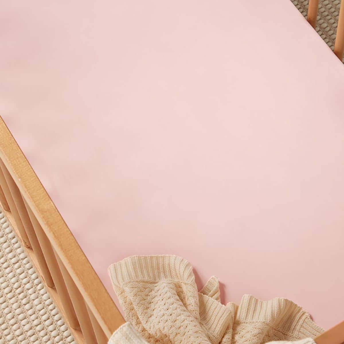 Snuggle Hunny Fitted Cot Sheet - Baby Pink Organic
