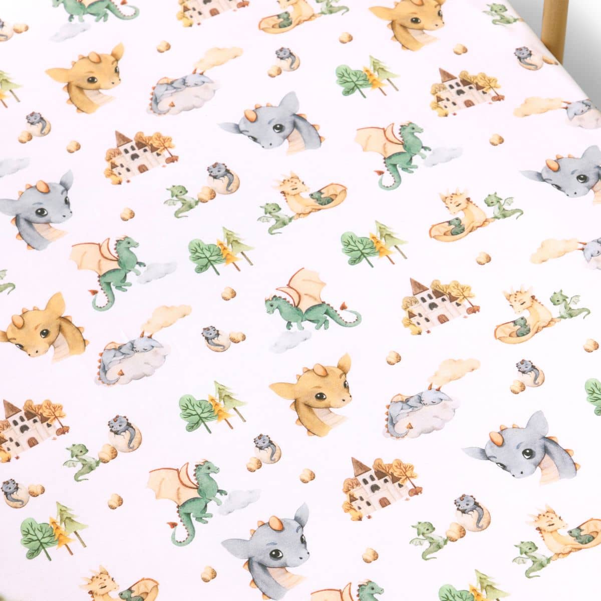 Snuggle Hunny Fitted Cot Sheet - Dragon Organic