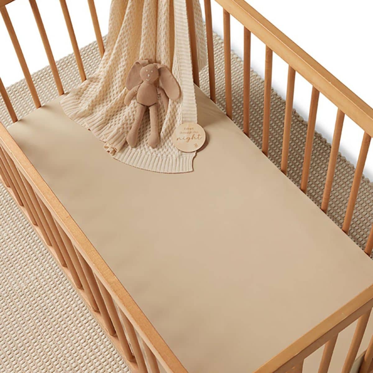 Snuggle Hunny Fitted Cot Sheet - Pebble Organic