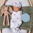Snuggle Hunny Jersey Wrap with Matching Headwear - Duck Pond Organic