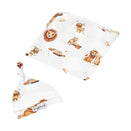 Snuggle Hunny Jersey Wrap with Matching Headwear - Lion Organic