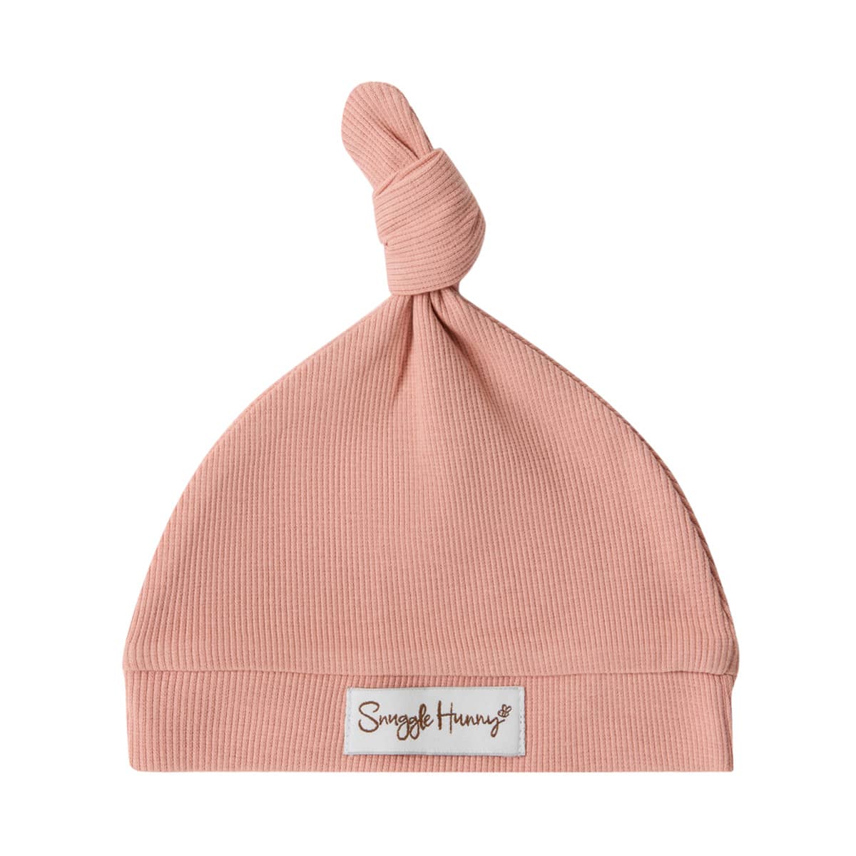 Snuggle Hunny Ribbed Knotted Beanie - Rose Organic