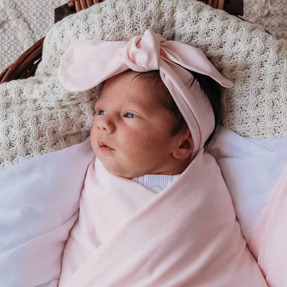 Snuggle Hunny Topknot Headband - Baby Pink Organic