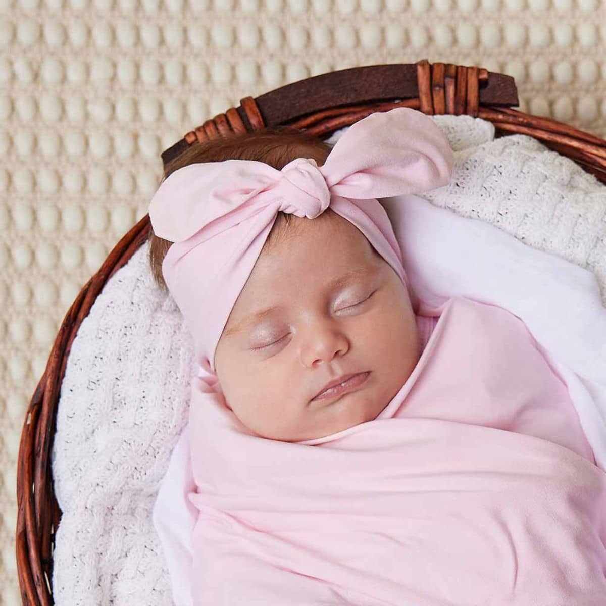 Snuggle Hunny Topknot Headband - Baby Pink Organic