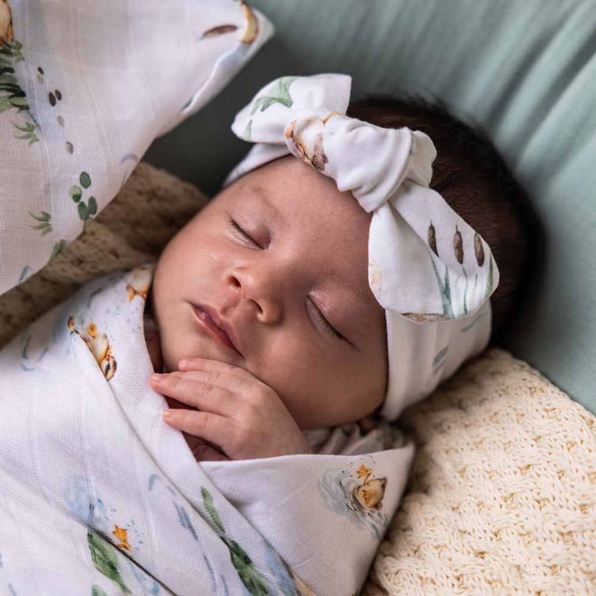 Snuggle Hunny Topknot Headband - Duck Pond Organic