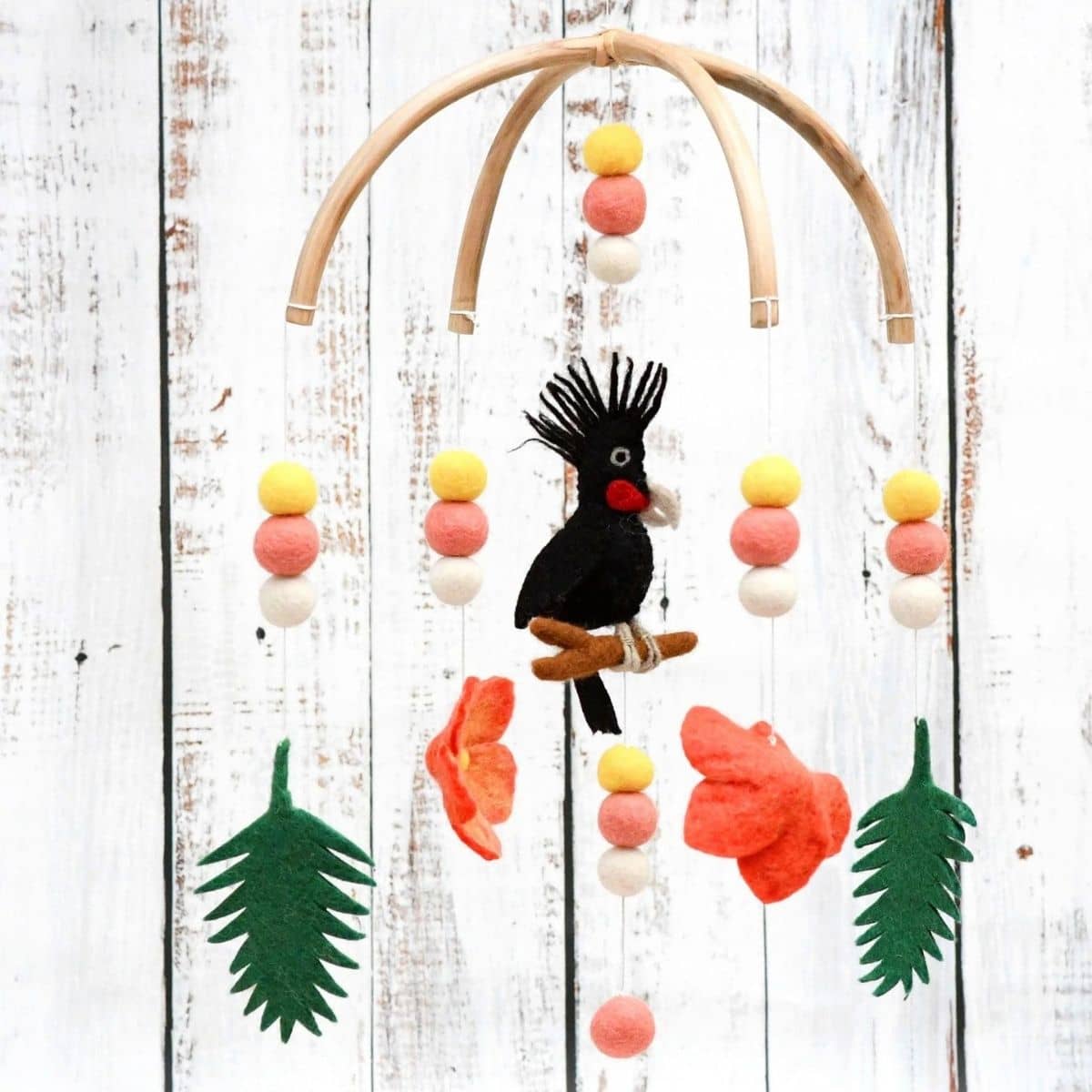 Tara Treasures Baby Cot Mobile - Palm Cockatoo Tropical