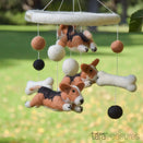 Tara Treasures Nursery Cot Mobile - Jumping Corgi Dogs