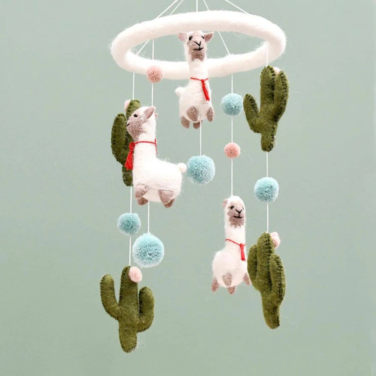 Tara Treasures Nursery Cot Mobile - Llama + Cactus