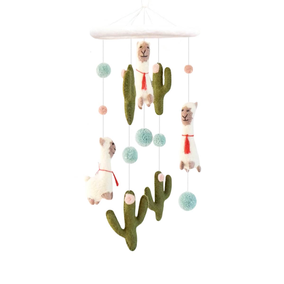 Tara Treasures Nursery Cot Mobile - Llama + Cactus
