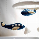 Tara Treasures Nursery Cot Mobile - Navy Blue Airplanes