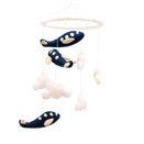 Tara Treasures Nursery Cot Mobile - Navy Blue Airplanes
