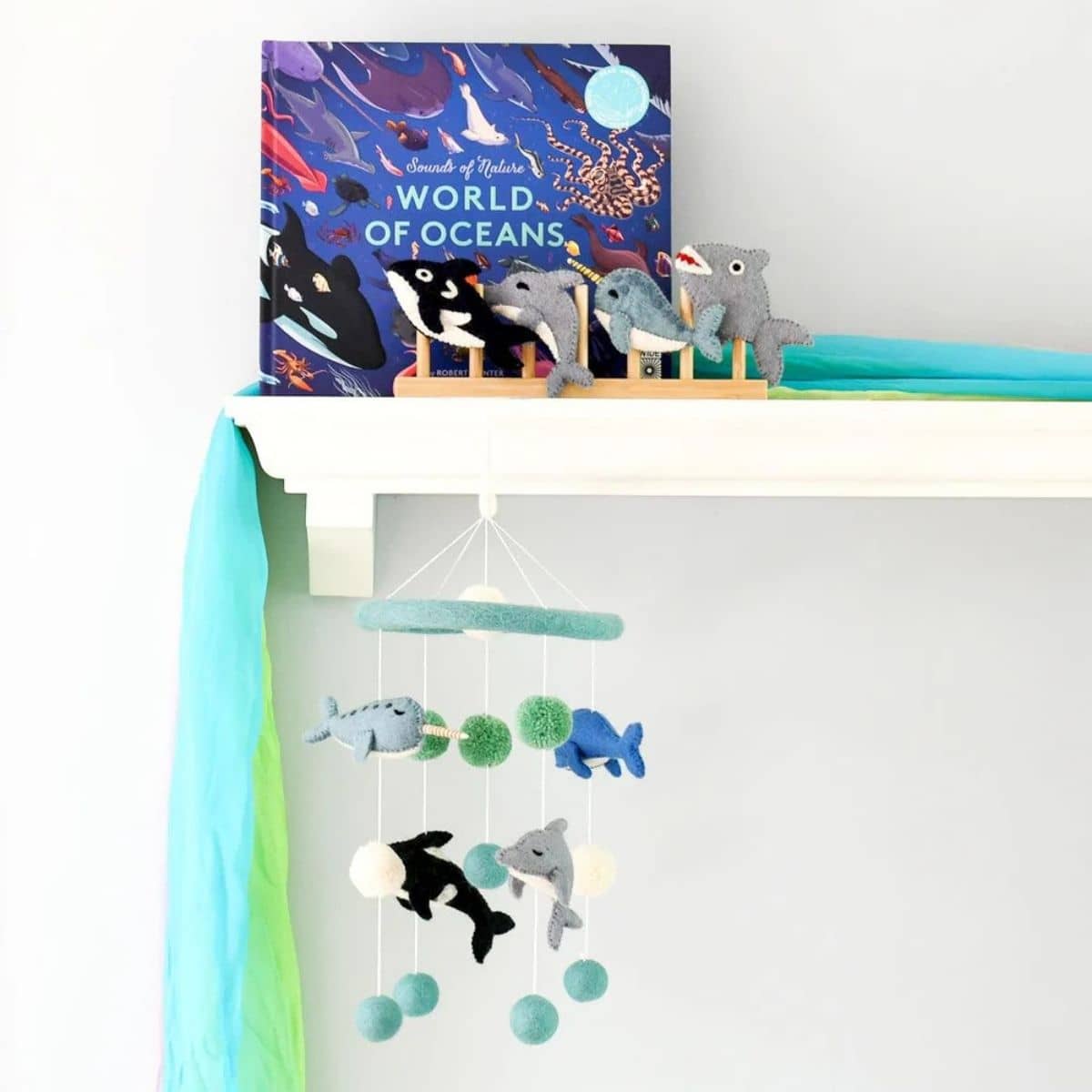 Tara Treasures Nursery Cot Mobile - Ocean Marine Mammals