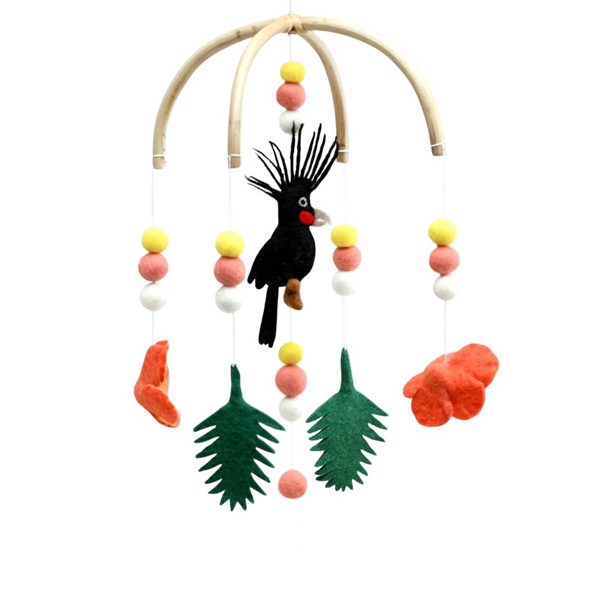 Tara Treasures Baby Cot Mobile - Palm Cockatoo Tropical