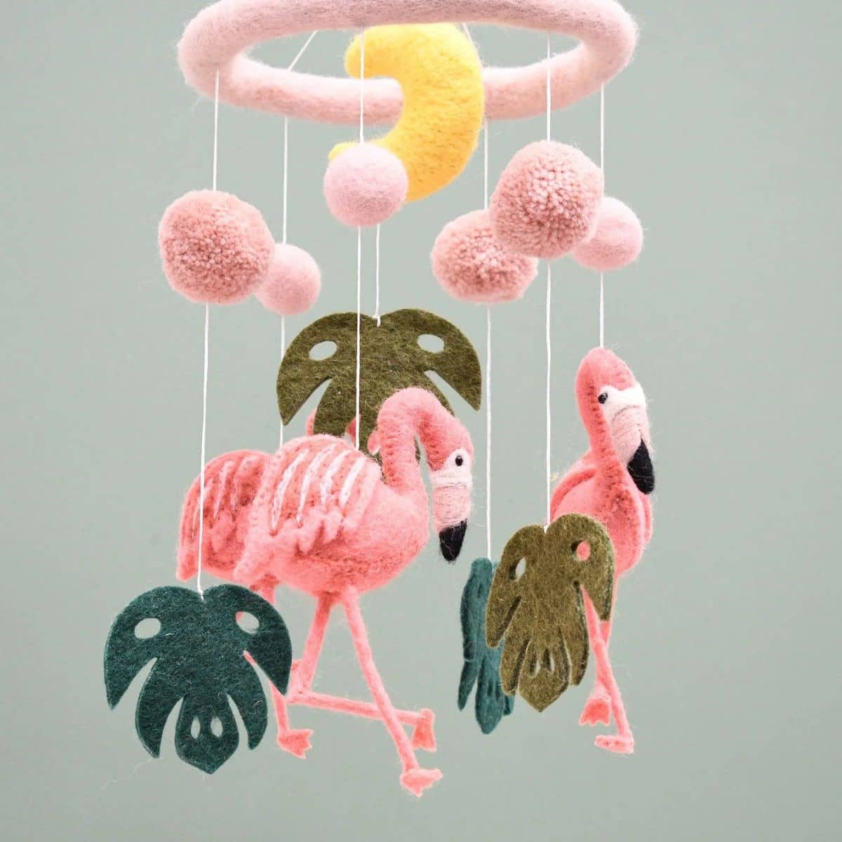 Tara Treasures Nursery Cot Mobile - Pink Flamingo Tiki