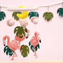 Tara Treasures Nursery Cot Mobile - Pink Flamingo Tiki