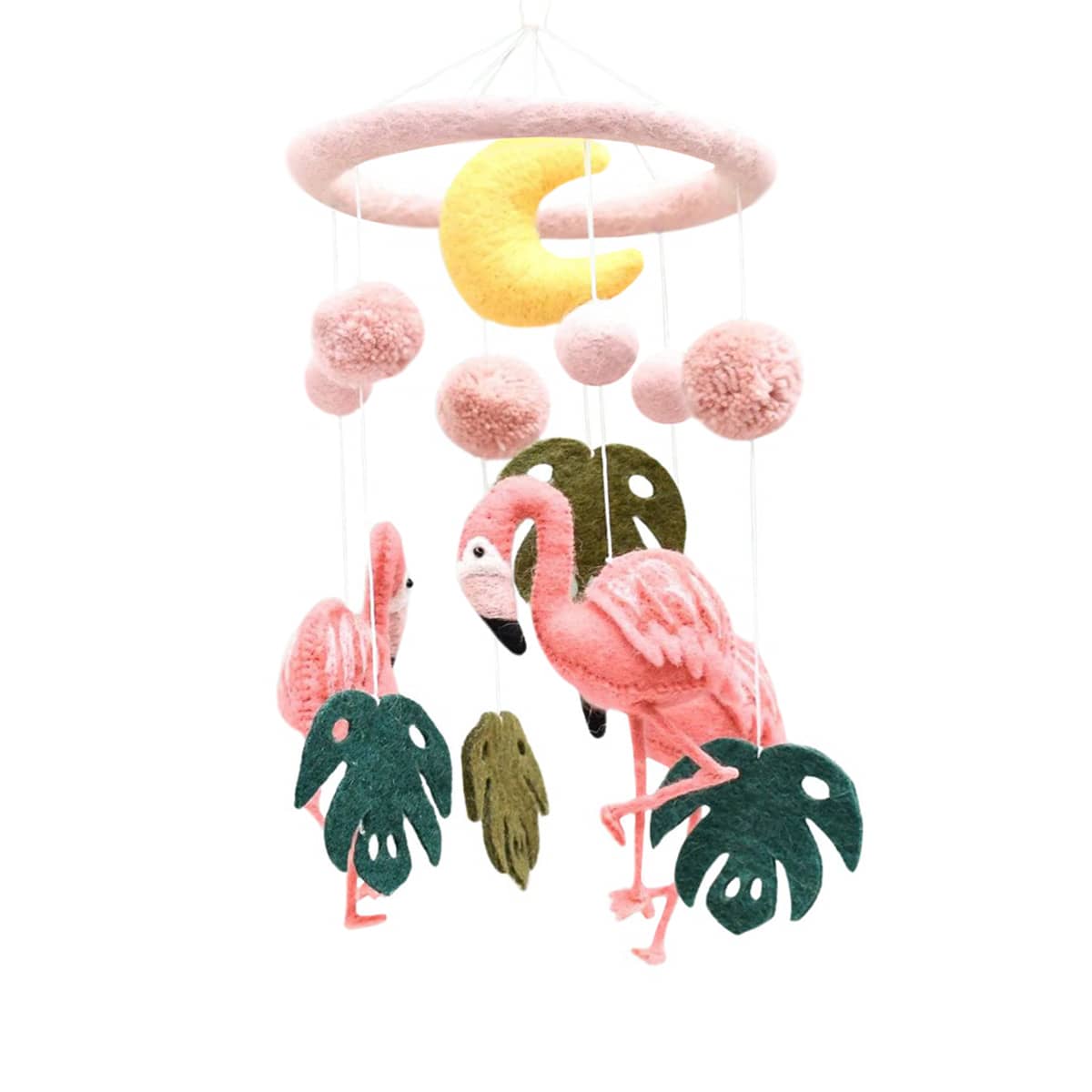Tara Treasures Nursery Cot Mobile - Pink Flamingo Tiki