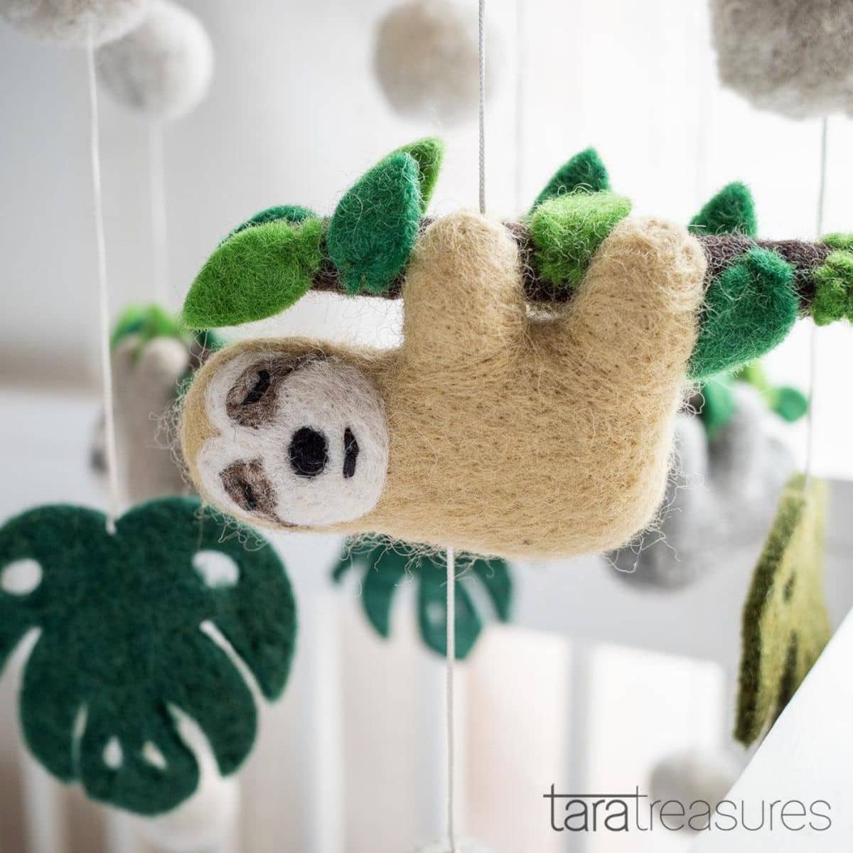 Tara Treasures Nursery Cot Mobile - Sloth Away