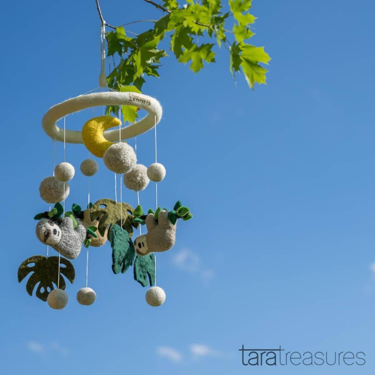 Tara Treasures Nursery Cot Mobile - Sloth Away