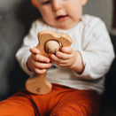 The Kiss Co. Natural Teething Rattle - Pēpi Kiss