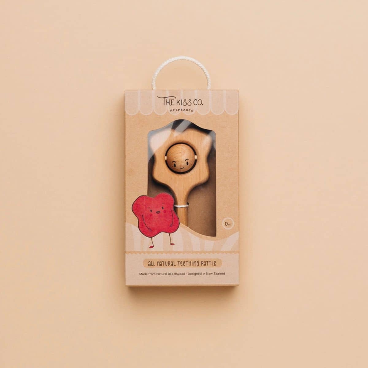 The Kiss Co. Natural Teething Rattle - Pēpi Kiss
