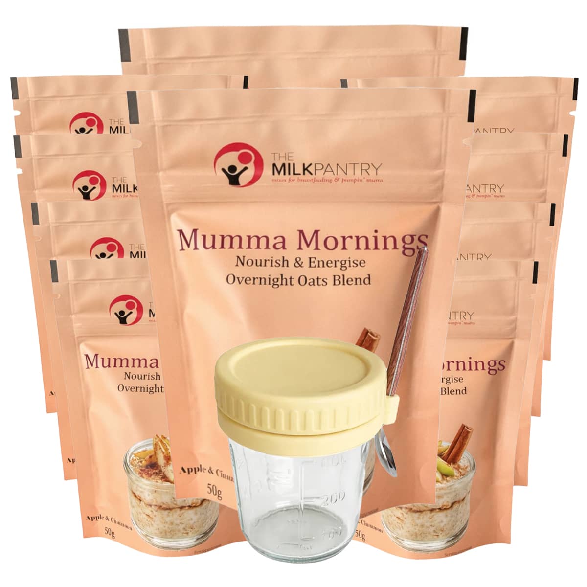 The Milk Pantry Mumma Mornings Overnight Oats - Apple + Cinnamon