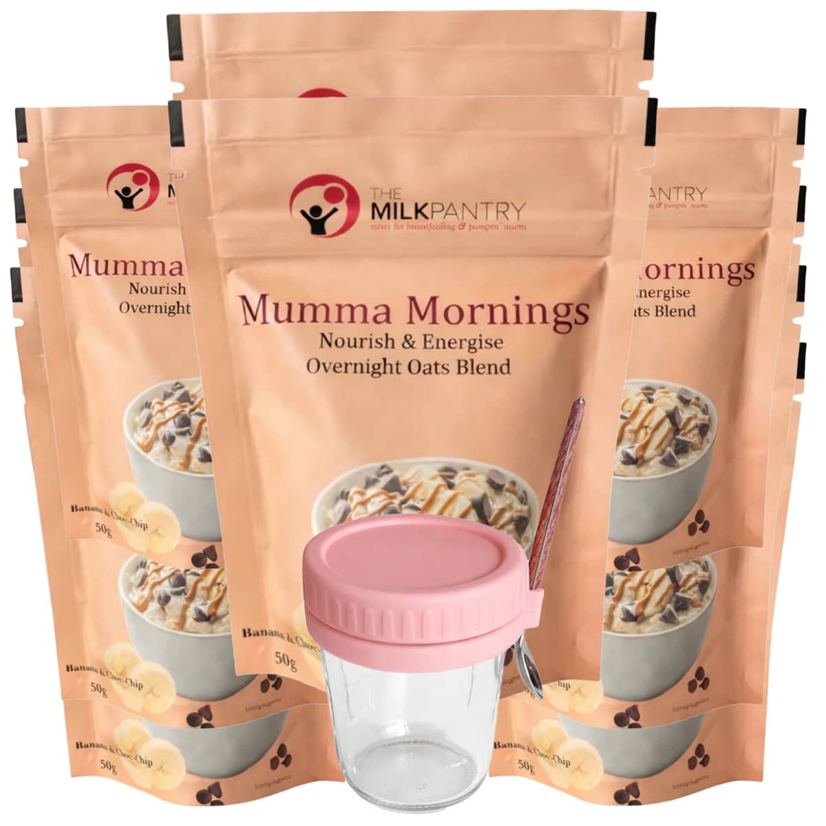 The Milk Pantry Mumma Mornings Overnight Oats - Choc + Banana