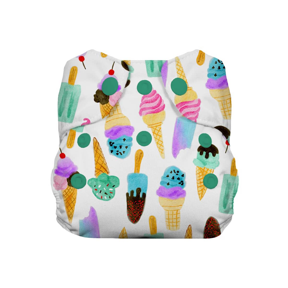 Thirsties AIO Newborn Cloth Nappy - Snap - We All Scream