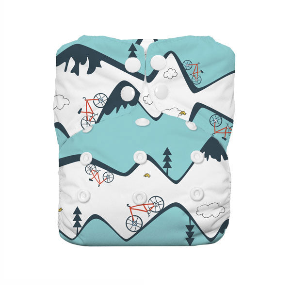 Thirsties AIO One Size Cloth Nappy - Snap - Mountain Bike
