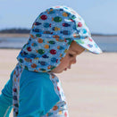 TicTasTogs Legionnaire Sun and Swim Cap - Fish Frenzy