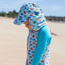 TicTasTogs Legionnaire Sun and Swim Cap - Fish Frenzy