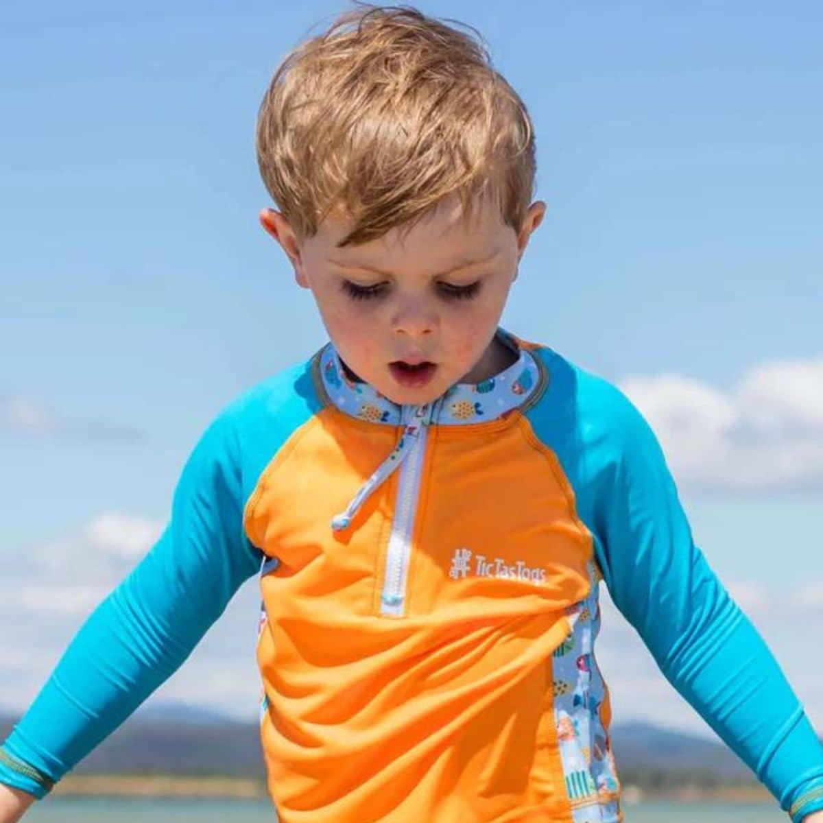 TicTasTogs Long Sleeve Rashguard Top - Fish Frenzy