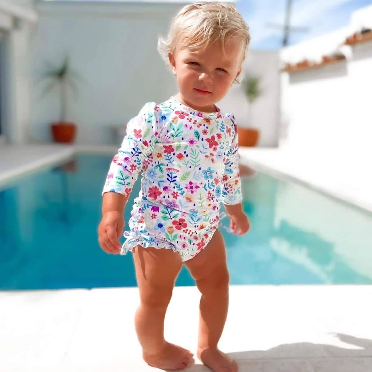 TicTasTogs Nappy Change Swimsuit - Ditsy Daisy