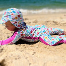 TicTasTogs Full Length Zip Sunsuit + Hat Set - Ditsy Daisy