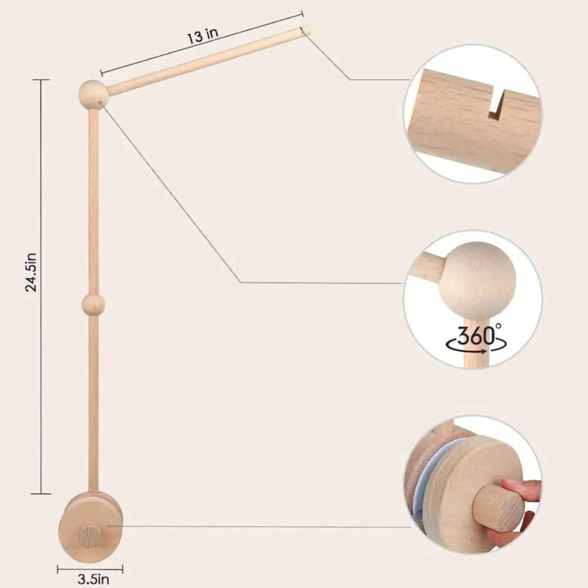 Timber Tinkers Wooden Mobile Arm