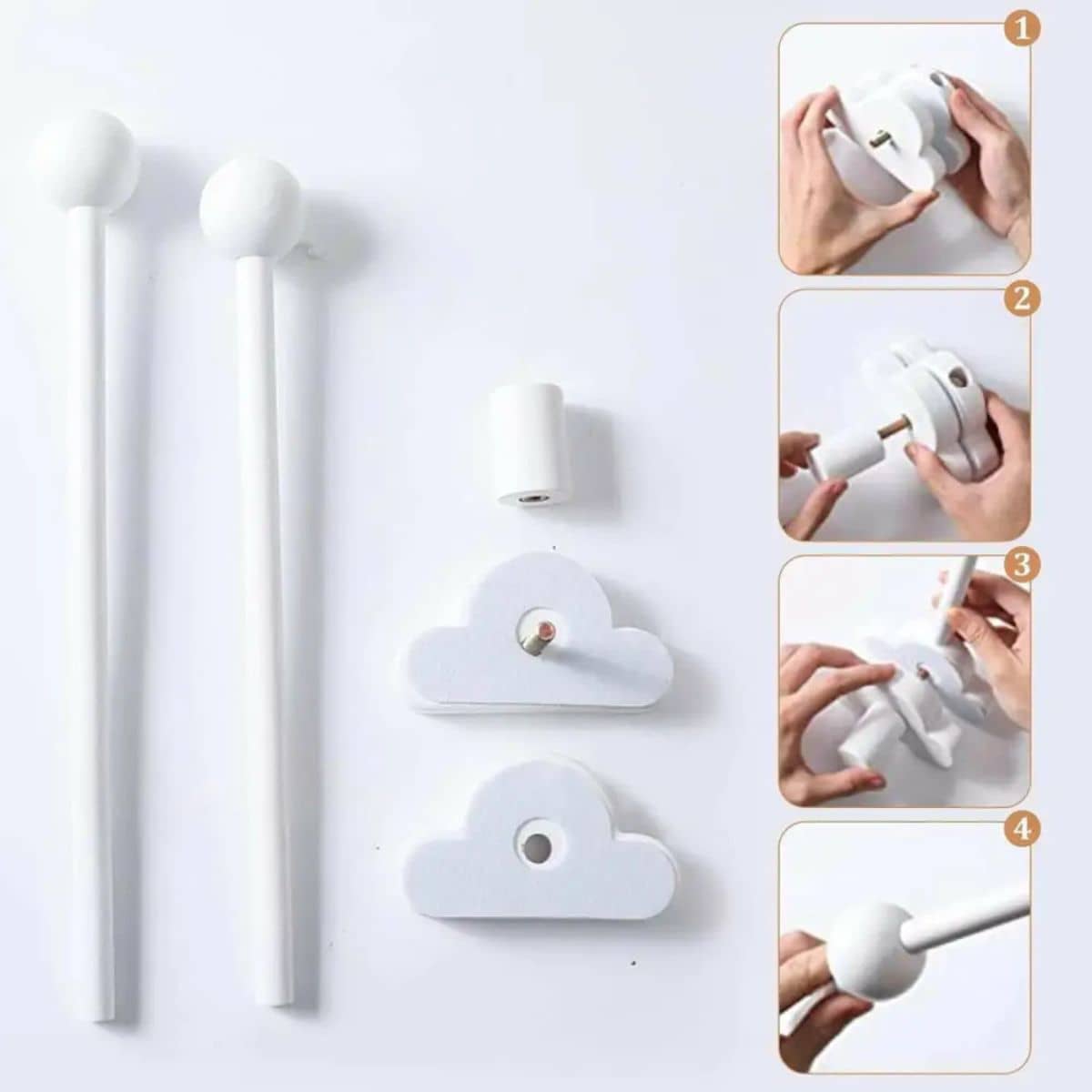 Timber Tinkers Wooden Mobile Arm - White Cloud