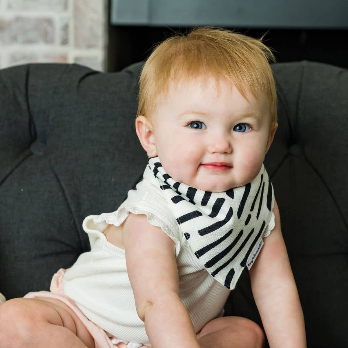 Tiny Twinkle Kaffle Bandana Bibs - Set of 2 - Black + White