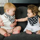 Tiny Twinkle Kaffle Bandana Bibs - Set of 2 - Black + White