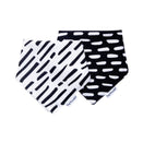 Tiny Twinkle Kaffle Bandana Bibs - Set of 2 - Black + White