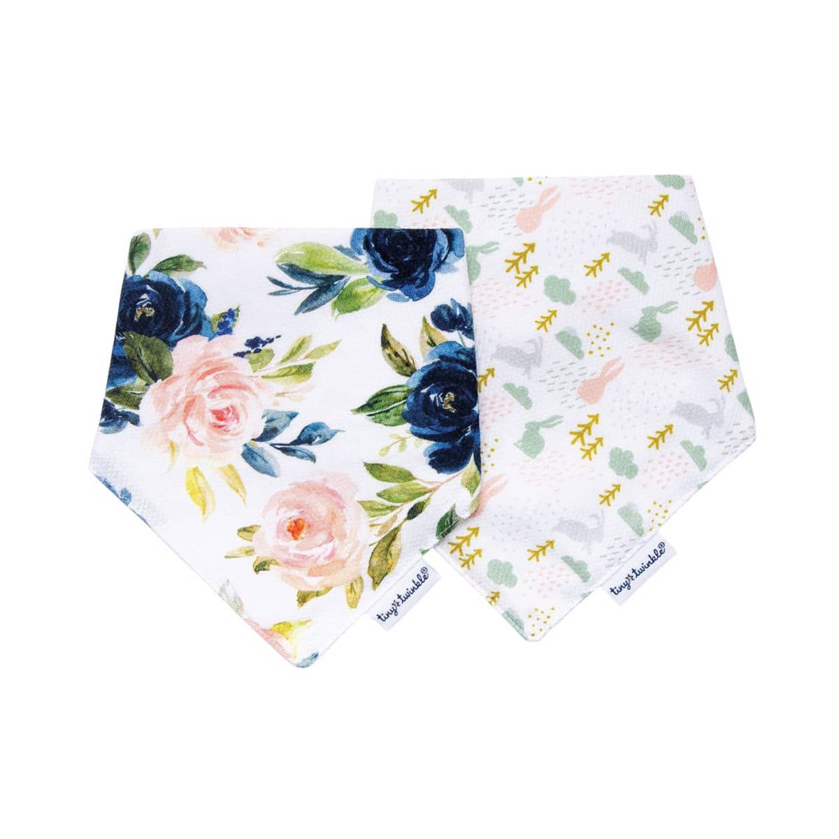 Tiny Twinkle Kaffle Bandana Bibs - Set of 2 - Blush