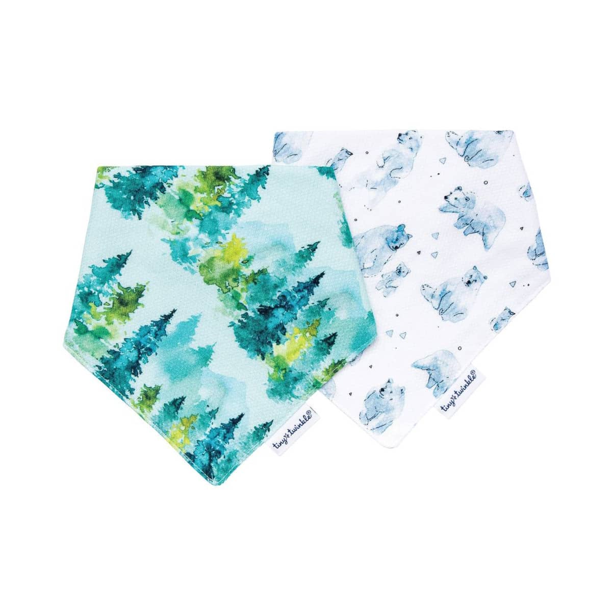 Tiny Twinkle Kaffle Bandana Bibs - Set of 2 - Forest