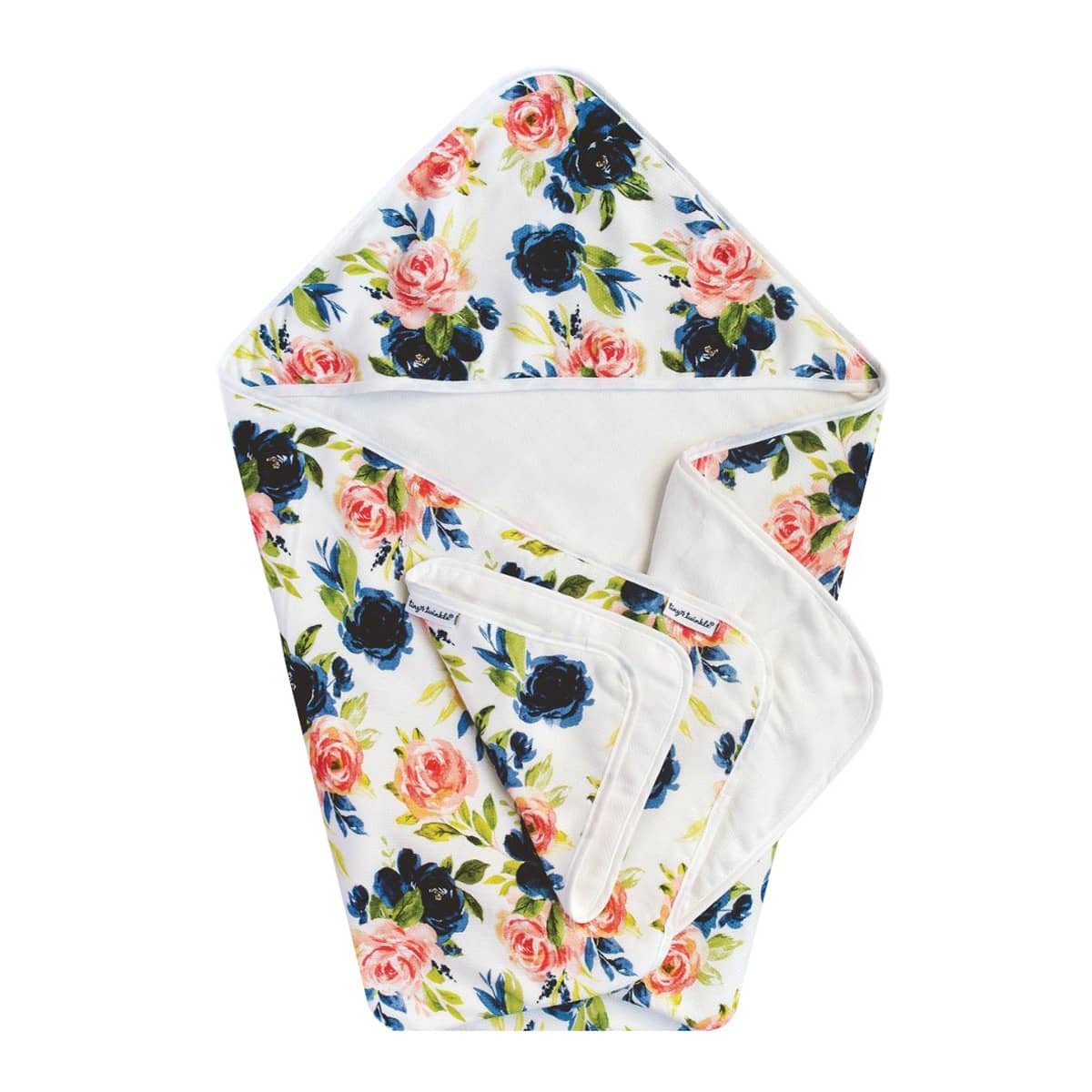 Tiny Twinkle Kaffle Hooded Towel + Washcloth Set - Blush