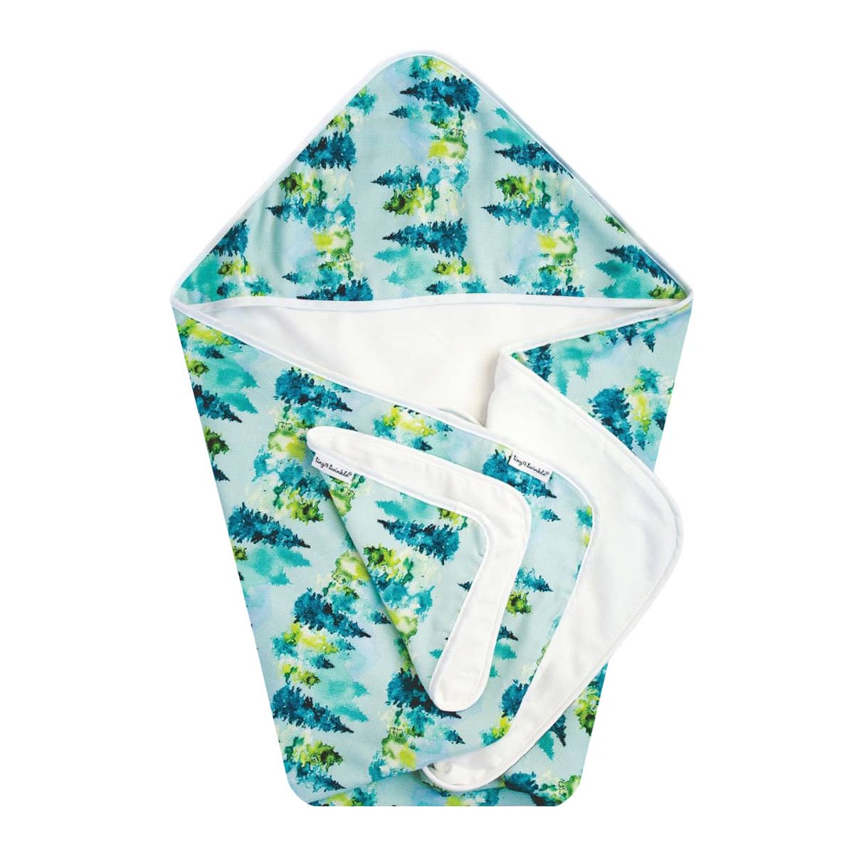 Tiny Twinkle Kaffle Hooded Towel + Washcloth Set - Forest