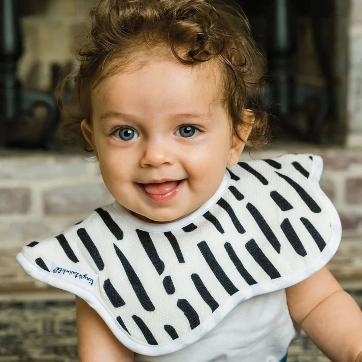 Tiny Twinkle Kaffle Roundabout Bibs - Set of 2 - Black + White
