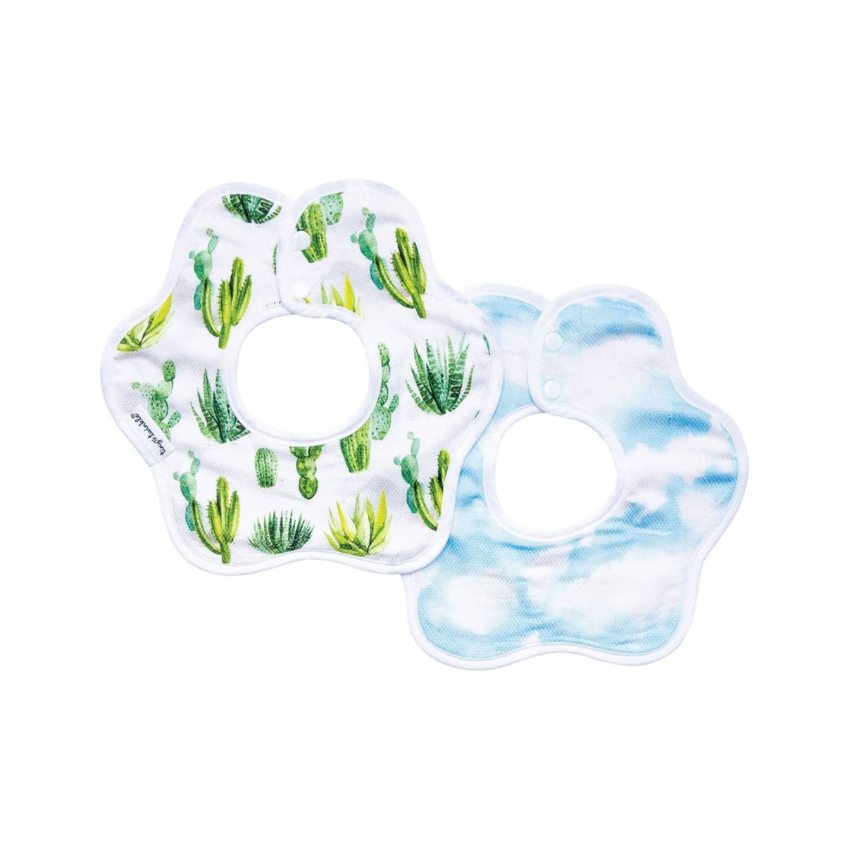 Tiny Twinkle Kaffle Roundabout Bibs - Set of 2 - Cacti