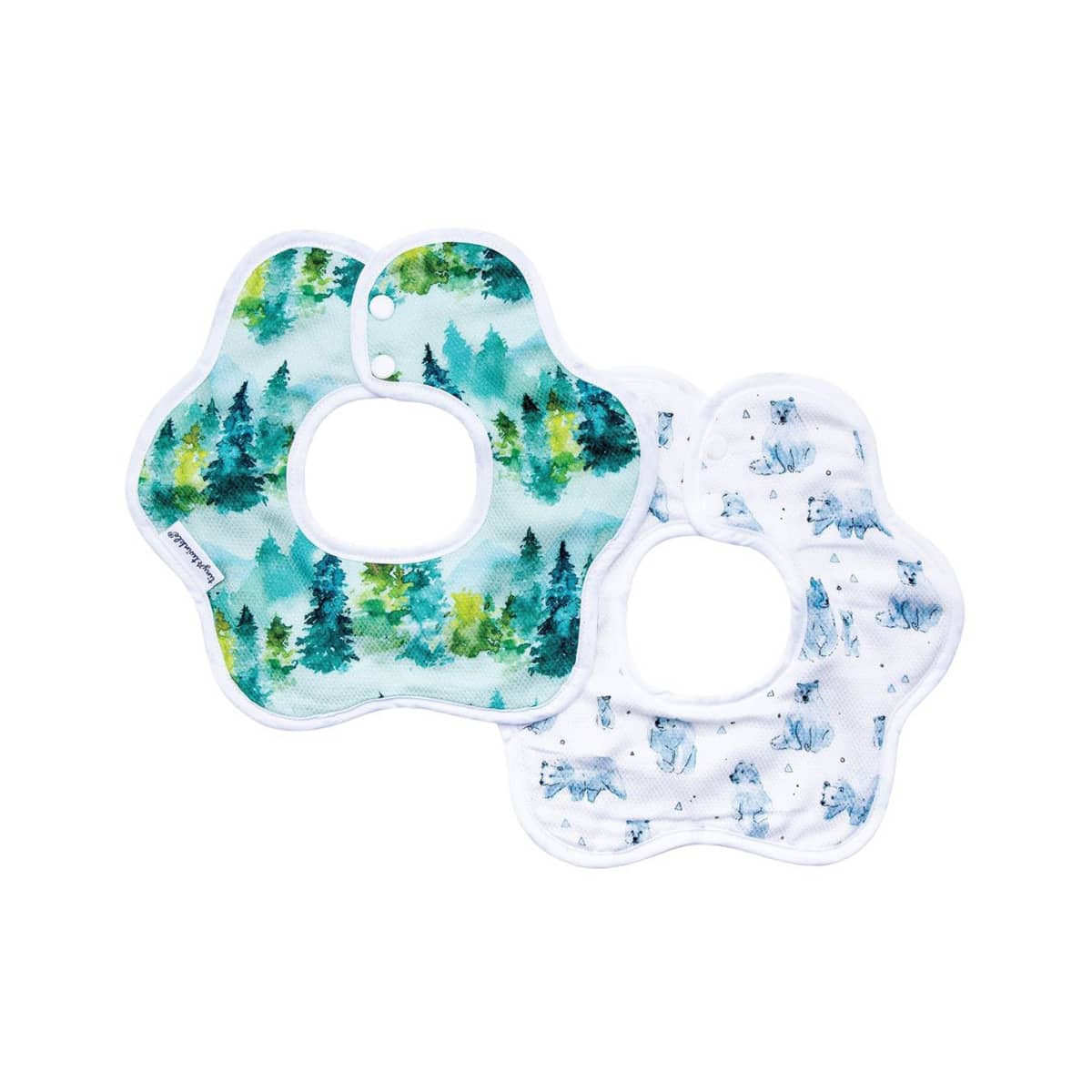 Tiny Twinkle Kaffle Roundabout Bibs - Set of 2 - Forest