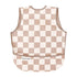Tiny Twinkle Mess-Proof Apron Bib - Beige Checkers