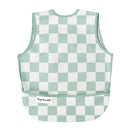 Tiny Twinkle Mess-Proof Apron Bib - Sage Checkers