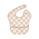 Tiny Twinkle Mess-Proof Easy Bib - Beige Checkers