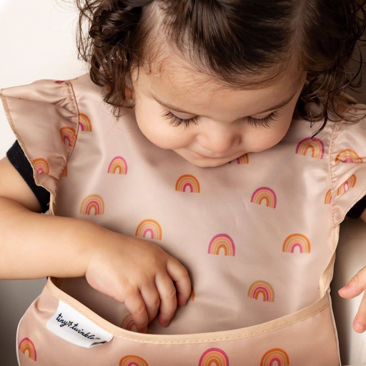 Tiny Twinkle Mess-Proof Easy Bib - Boho Rainbow
